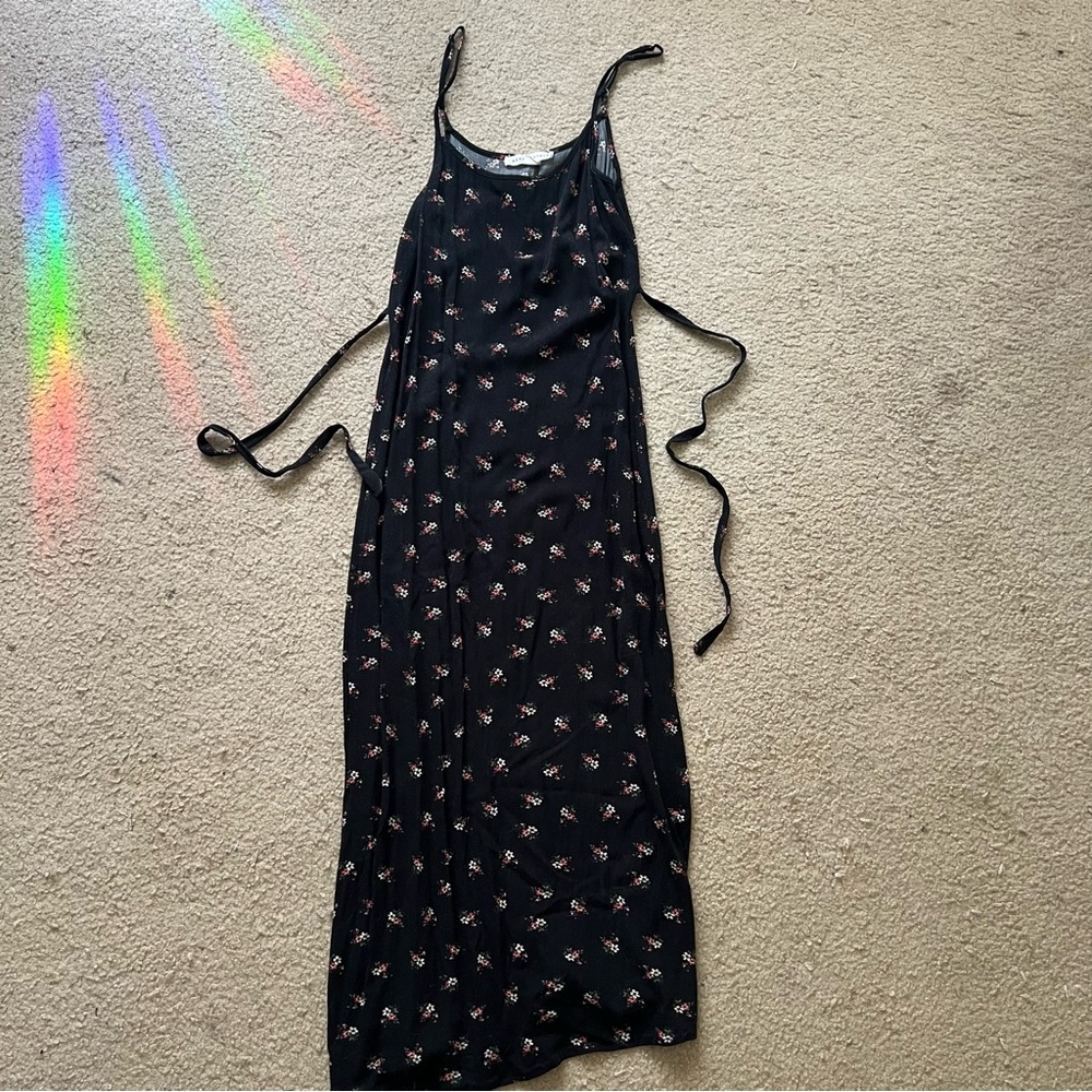 Black Floral Slip Dress